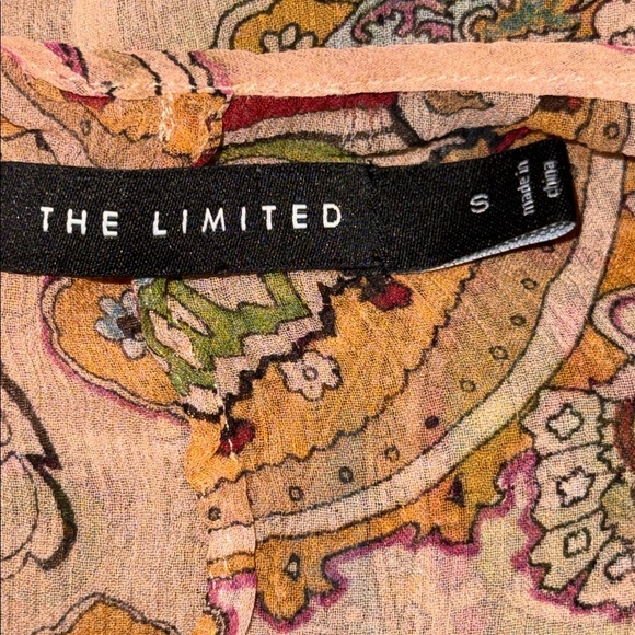 Express Y2K 100% Silk Sheer Open Front Wrap Style Paisley Blouse SZ Small - Picture 8 of 9